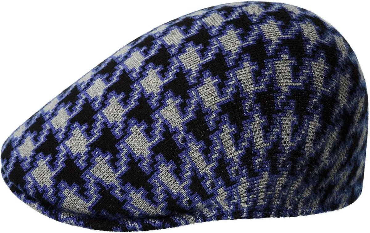 Kangol Houndstooth 507 Flat Cap Blue M